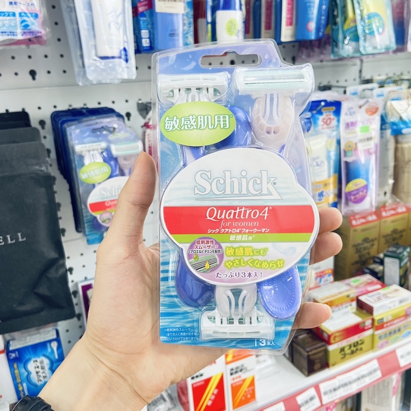 Dao cạo Wax lông cao cấp Schick Quattro set 3 cái Nhật Bản