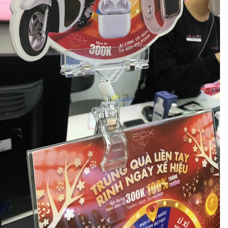 Kẹp mica 2 đầu V06 - 11cm, 16cm và 21cm, kẹp wobbler khớp xoay linh hoạt 360 độ