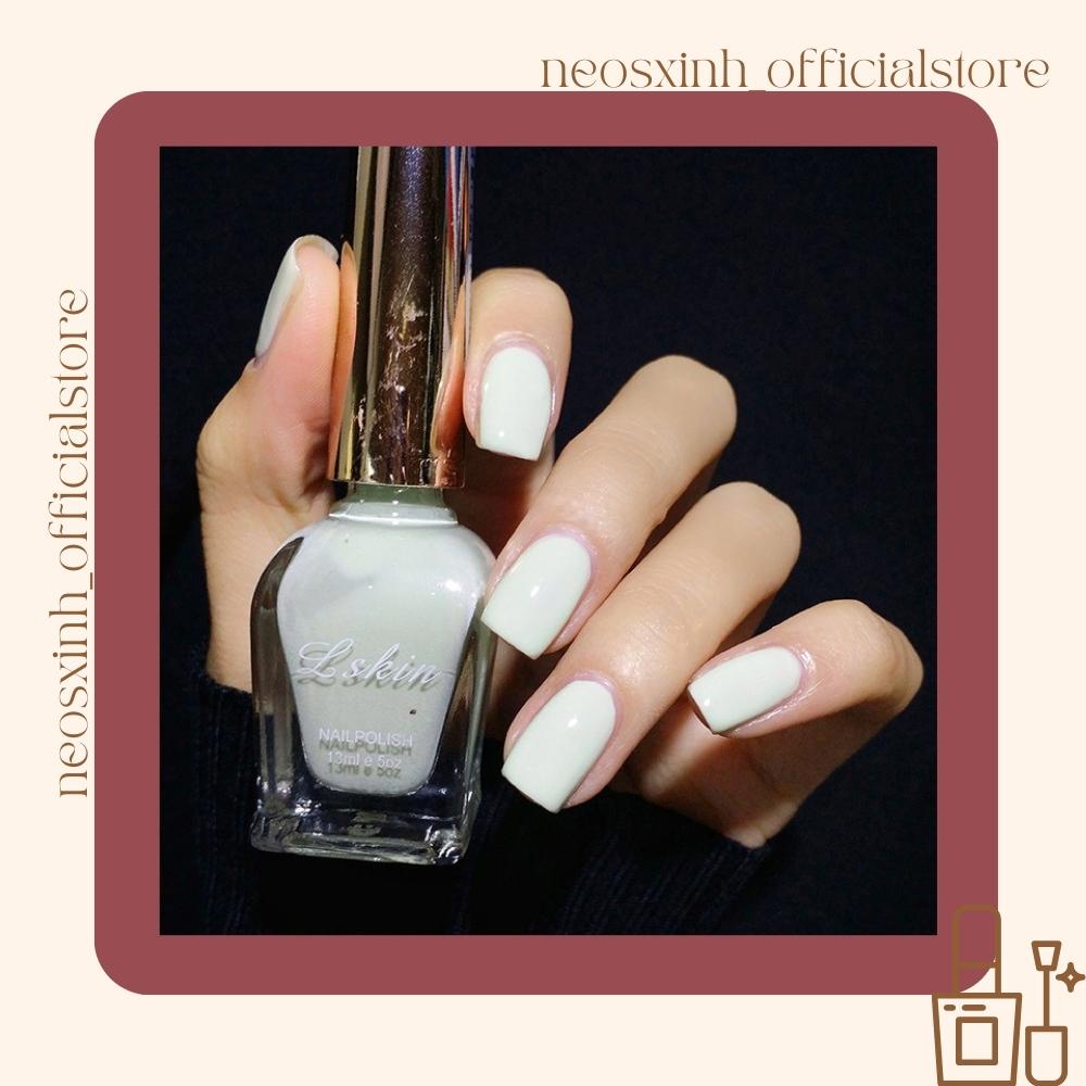Sơn Móng Tay LSkin 13ml Màu Nude Đen Trắng Trong Suốt Kim Tuyến Pastel Tím - Neosxinh Nails