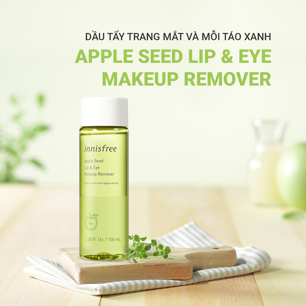 Dầu tẩy trang mắt và môi innisfree Apple Seed Lip &amp; Eye Makeup Remover 100ml