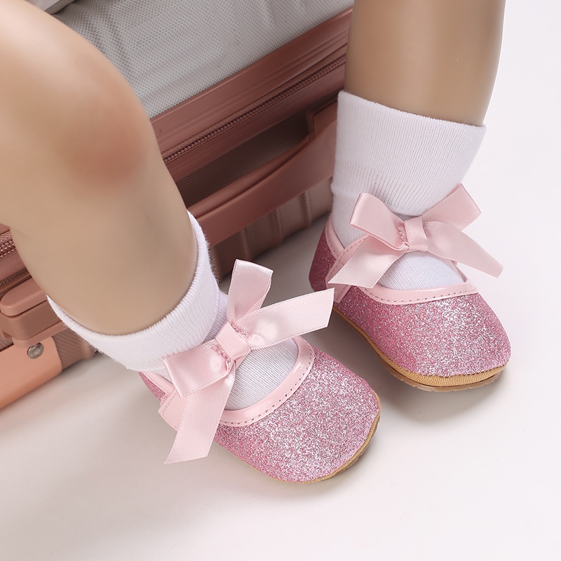 Giày Búp Bê Đế Mềm Đính Nơ Xinh Xắn Cho Bé Gái