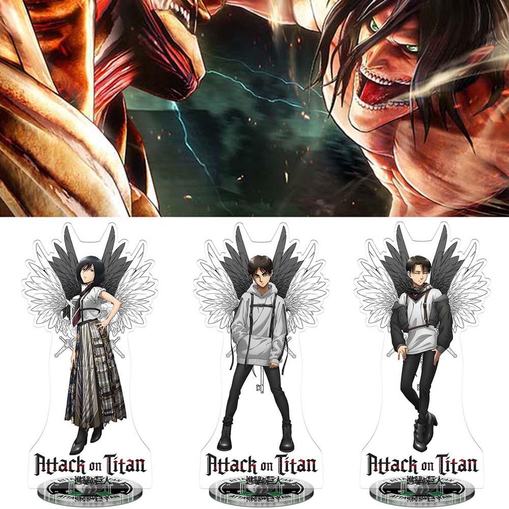 Mô Hình Nhân Vật Levi Ackerman Eren Jaeger Trong Attack on Titan Đứng Được REBUY1 Thẻ
