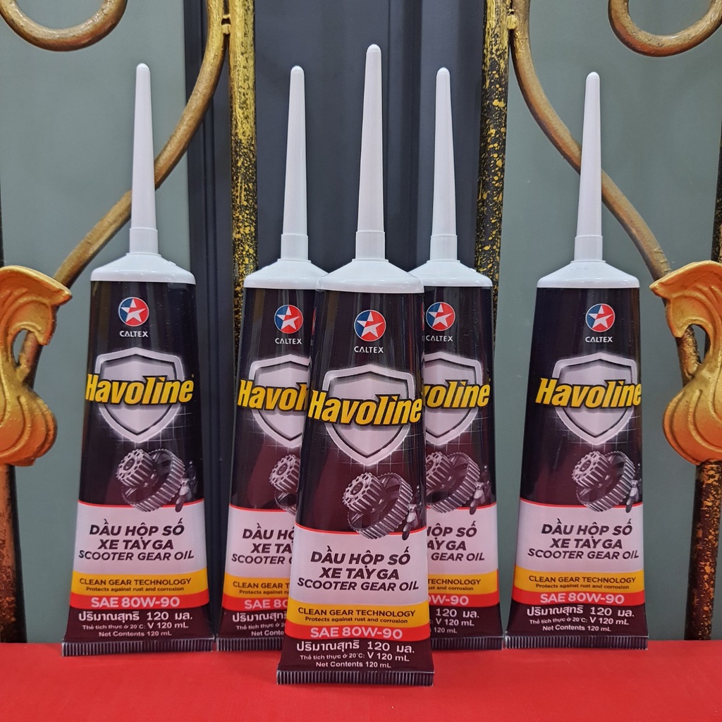 Combo Nhớt Xe Tay Ga Và Nhớt Láp Hộp Số Cao Cấp CALTEX HAVOLINE SUPER MATIC 4T 10W40 SN 0.8L Và 120ml.