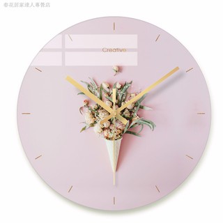 Đồng hồ treo tường bằng thủy tinh thiết kế đơn giản phong cách Bắc Âu hiện đại