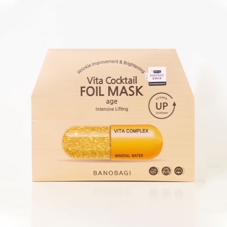 [CHÍNH HÃNG] Combo 05 Mặt Nạ Chống Lão Hóa, Tăng Độ Đàn Hồi Banobagi Vita Cocktail Foil Mask 30Ml x5 #Age