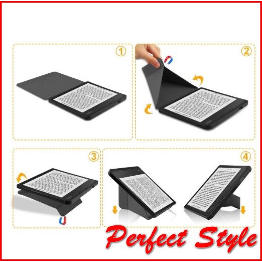 Bao Da Máy Đọc Sách Kobo Libra 2 ( đóng mở màn hình tự động chân gấp đứng tiện dụng )