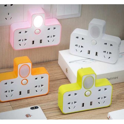 Ổ Cắm Điện Đa Năng Kiêm Đèn Ngủ Phát Sáng Hình Chữ T