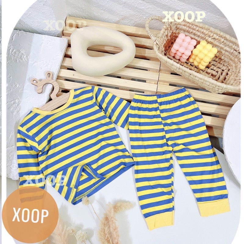 Bộ  dài tay kẻ sọc sợi dệt cho bé ( size 8-18kg) BD3
