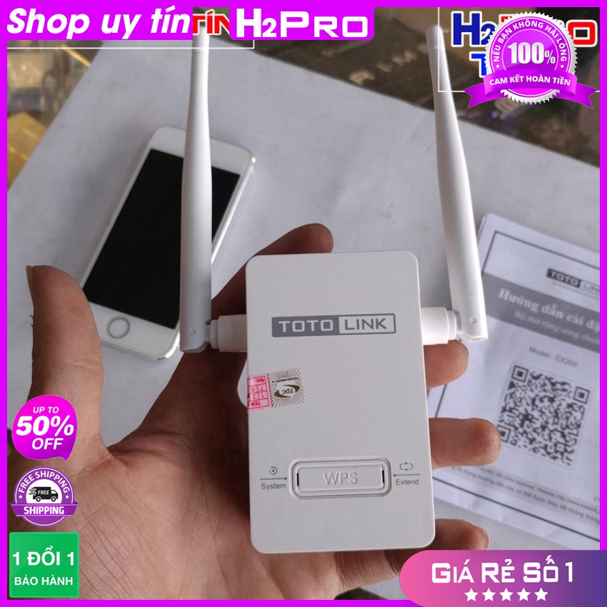 [RẺ VÔ ĐỊCH] Bộ Kích Sóng Wifi Repeater 300Mbps Totolink EX200 - Hàng Chính Hãng