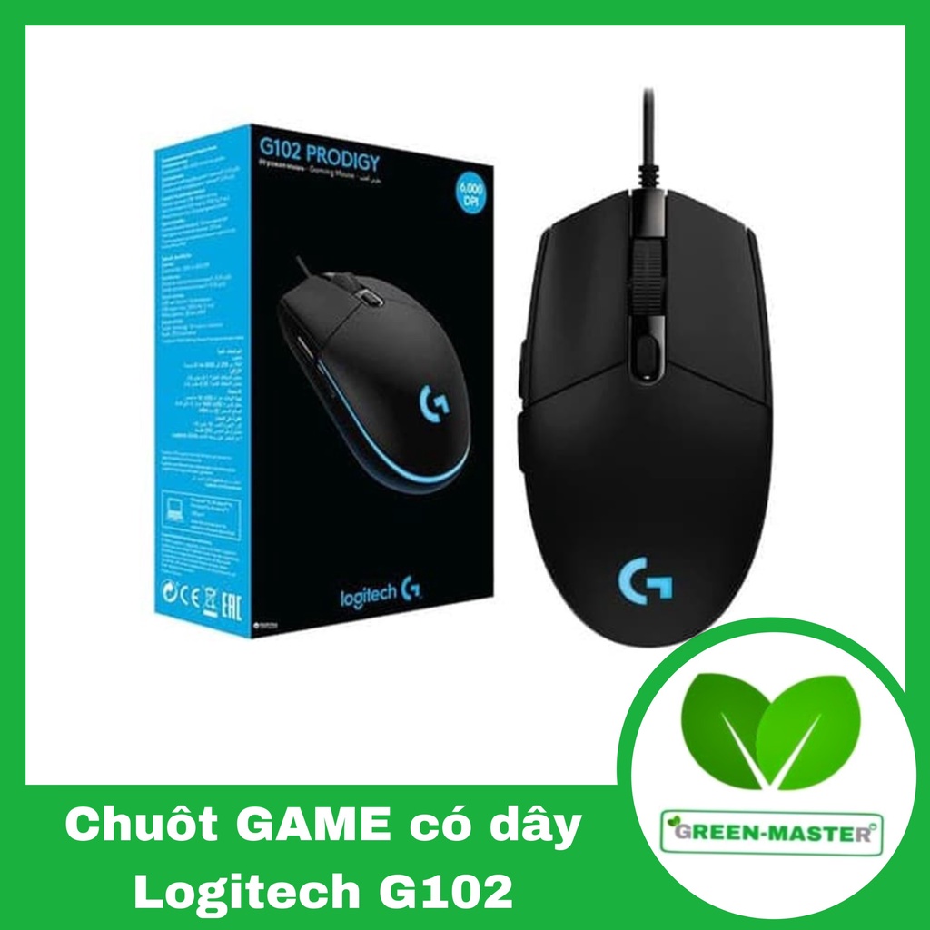 Chuột GAME Led, Chuột có dây Logitech G102 cổng usb 2.0 cho máy tính, laptop, màu đen , có led, hàng nhập khẩu