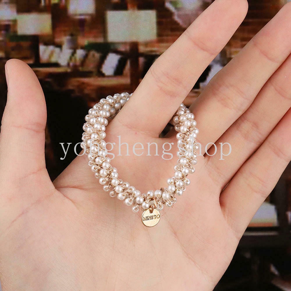 Dây Buộc Tóc Đính Hạt Ngọc Trai Thời Trang Cho Nữ