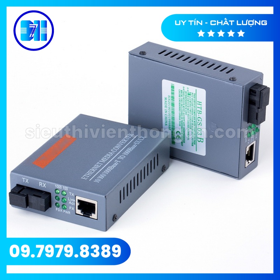 Chuyển đổi quang Netlink Converter HTB GS-03 AB 10/100/1000M 1 cổng