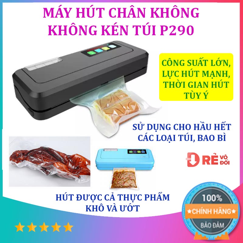 Máy hút chân không gia đình giá rẻ KHÔNG KÉN TÚI P290 màu đen - Chất lượng tuyệt vời