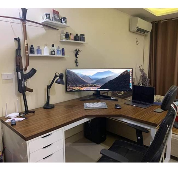Bàn L 1 hộc tủ- Tất cả đều là ảnh thật và ảnh 3d mình thiết kế