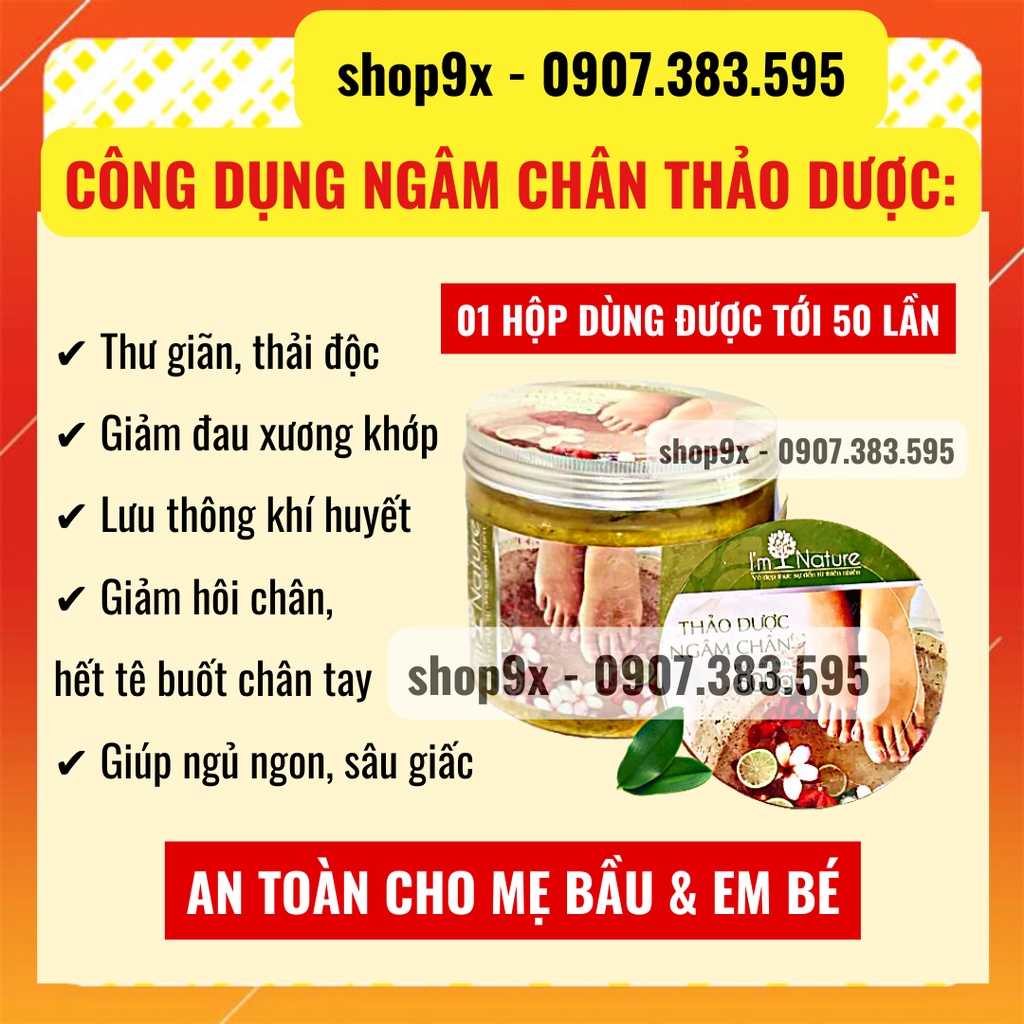 (+Quà) Ngâm Chân Thảo Dược I'm Nature - Giảm Đau Nhức Sưng Phù Chân Giúp Ngủ Ngon - Hũ 500Gr