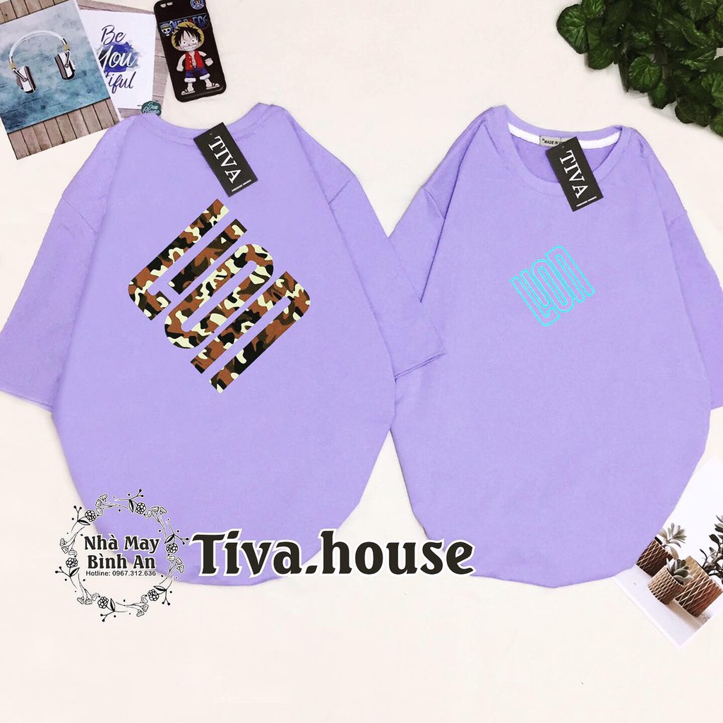 Áo thun tay lỡ in 2 mặt form rộng unisex mặc áo phông đôi hình họa tiết on