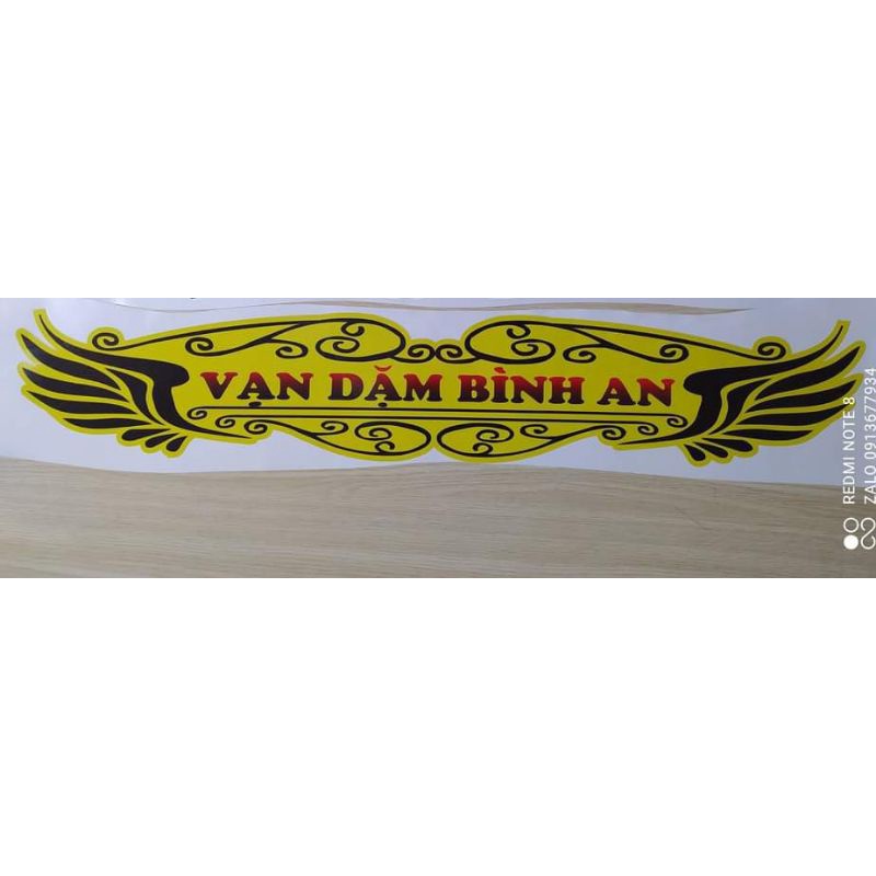 Decal chữ Vạn dặm bình an dán xe tải, Tem xe tải, xe ben. Tem chữ vạn dặm bình an mẫu hoa văn