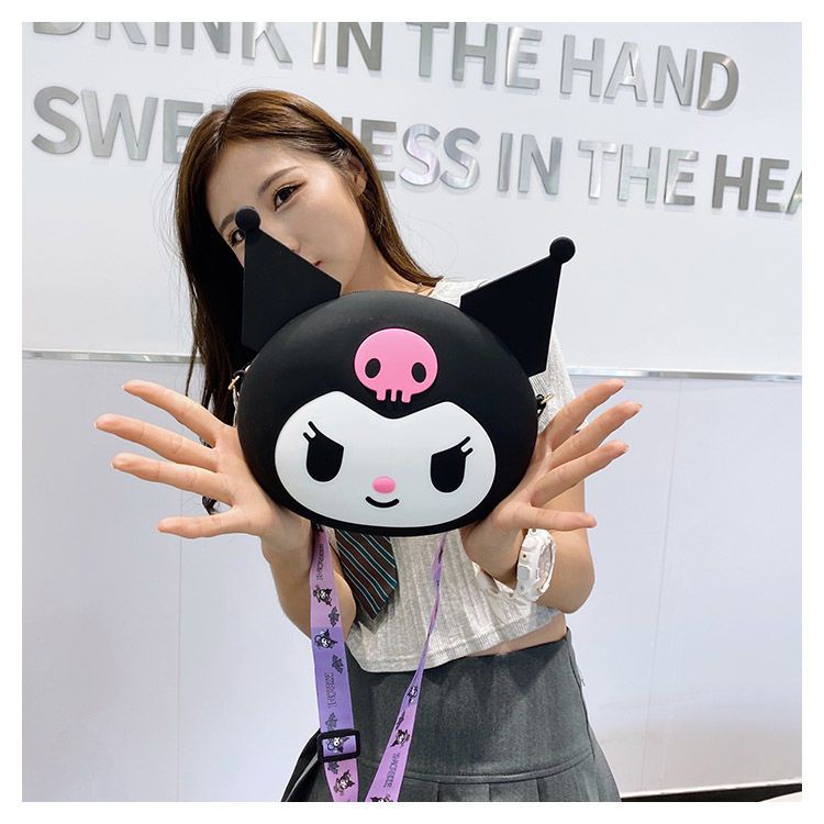 Túi Đựng Điện Thoại Di Động Tai Nghe Đa Năng Kawaii Sanrios Kuromi Bằng Silicon