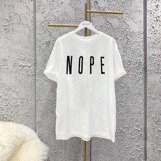 Áo thun NOPE [FREESHIP] Áo unisex, áo thun đôi nam nữ đen trắng from rộng, vải cotton xịn