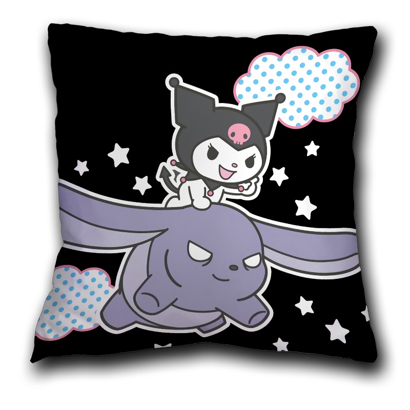 Vỏ Gối Sofa Bằng Polyester In Hình Nhân Vật Hoạt Hình Kuromi Dễ Thương Trang Trí Nhà Cửa