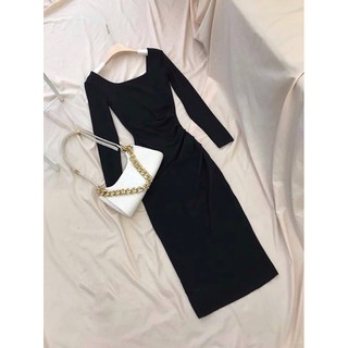 Đầm body nhún eo chất thun co dãn
