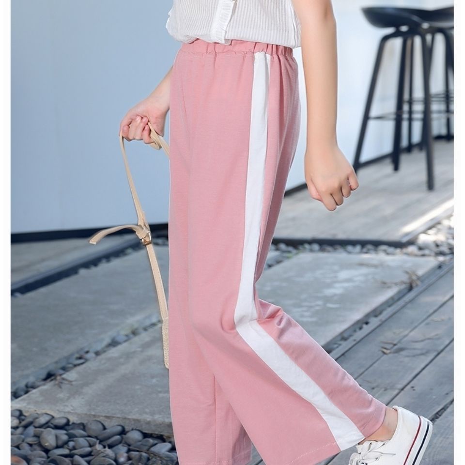 Quần Dài Ống Rộng Bằng Vải Cotton Lanh Mỏng Thời Trang Xuân Hè Phong Cách Phương Tây Kiểu Mới Dành Cho Bé Gái 2022
