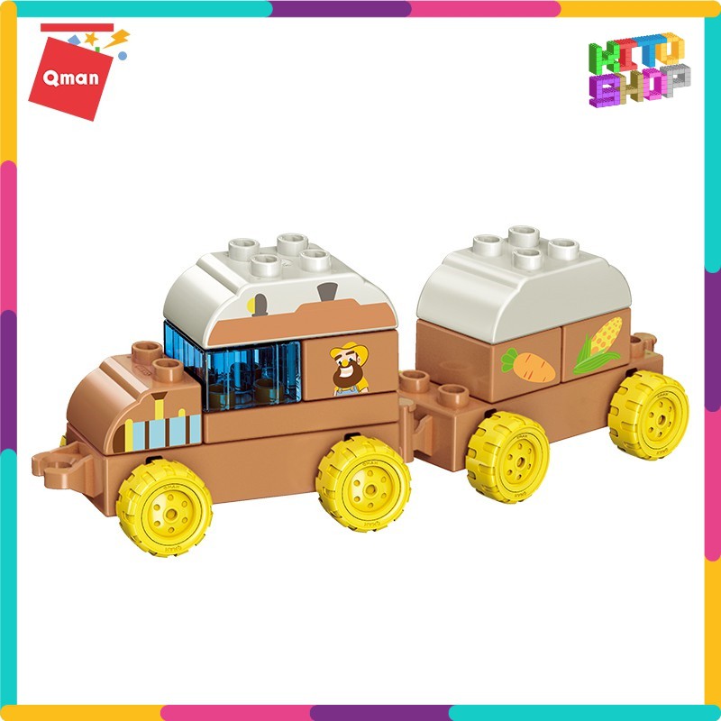 Đồ Chơi Xếp Hình Thông Minh Lego Cho Trẻ Từ 1.5 Tuổi Qman 5004 - Học Bảng Chữ Cái Cùng Nông Trại 52 Miếng Ghép