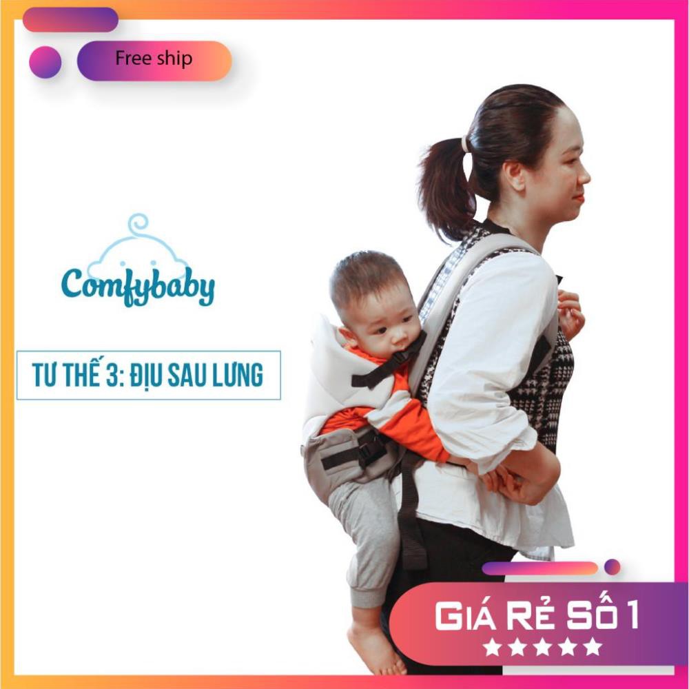 FREE SHIP !!! Địu 3 tư thế dành cho bé siêu nhẹ thoáng khí COMFY BABY - ĐEN