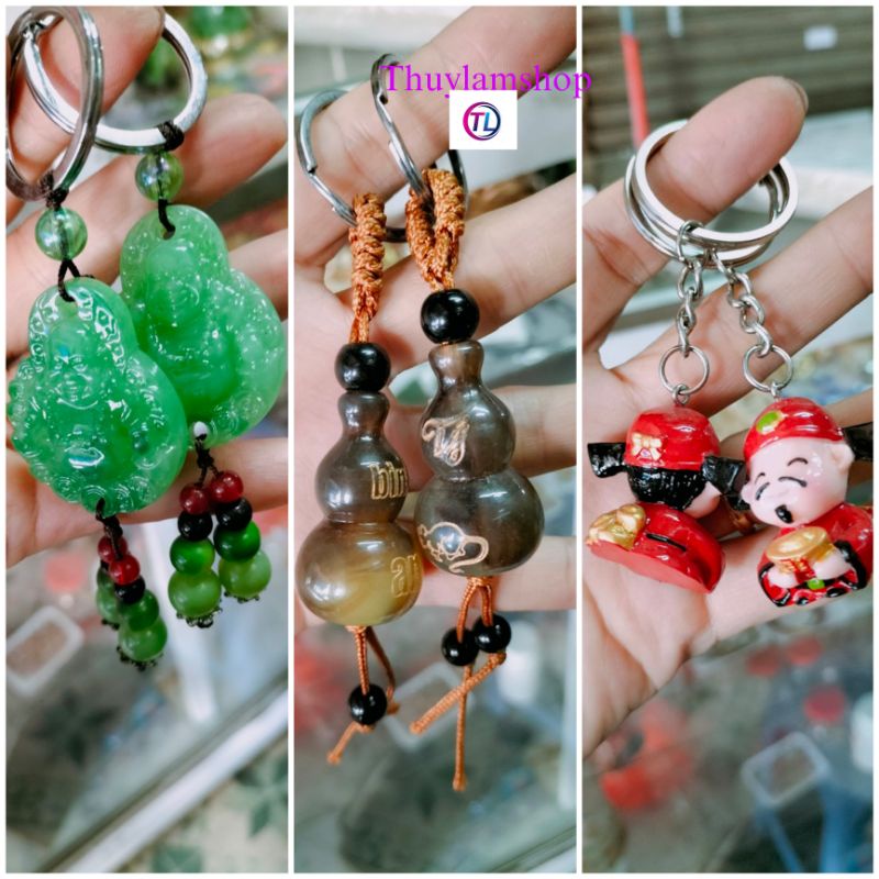 Móc khoá ô tô xe máyMóc khoá phật, ông thần tài phong thủy bình an tài lộc Thuylamshop