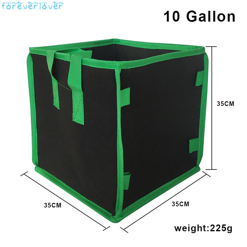  Square Grow Bag Non-woven Fabric Thick with Handles for Indoor Outdoor Garden Planting