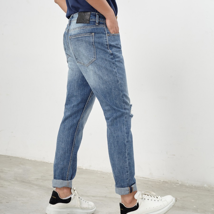 Quần jean dài nam cao cấp xanh denim MRC 085-SN chất cotton cao cấp, form ôm vừa vặn, tôn dáng, trẻ trung - CUONG STORE | BigBuy360 - bigbuy360.vn