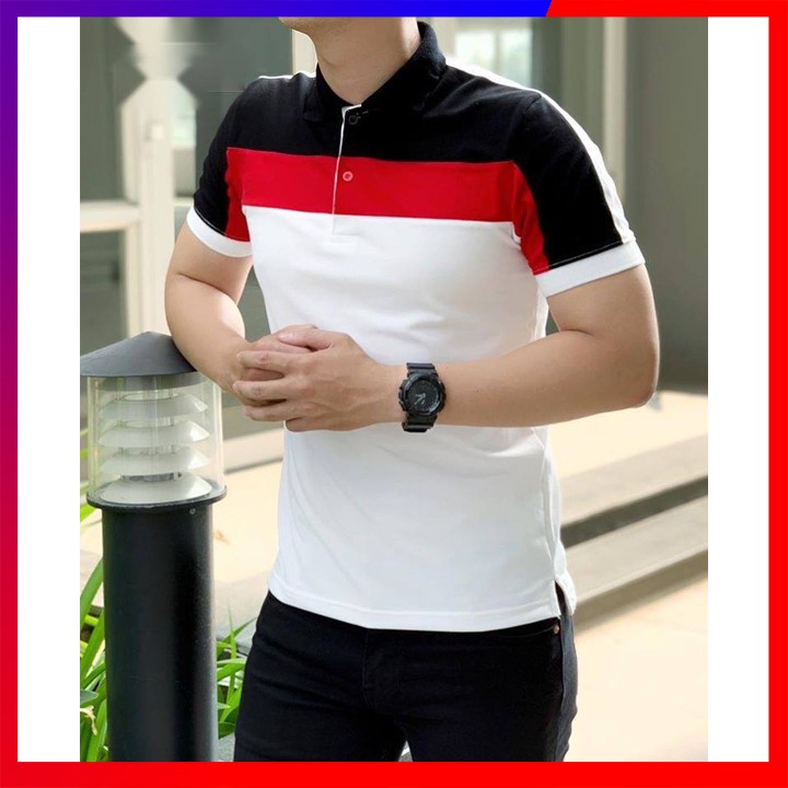 [FREESHIP – HÀNG CHẤT] Áo Thun Nam Polo - Cổ Bẻ Tay Ngắn Phối 3 Màu, Thun Cá Sấu 65/35 4 Chiều Cao Cấp  | BigBuy360 - bigbuy360.vn