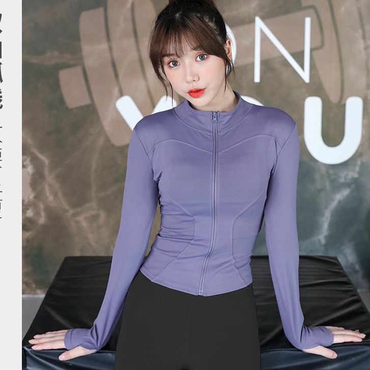 Áo khoác nữ tập gym yoga ôm body tôn dáng kéo khoá, yoga JACKET01