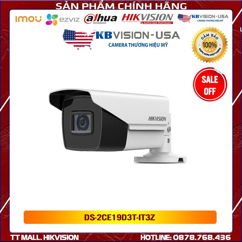 Camera HDTVI HIKVISION DS-2CE19D3T-IT3Z chống ngược sáng hồng ngoại 30m ống kính thay đổi tiêu cự