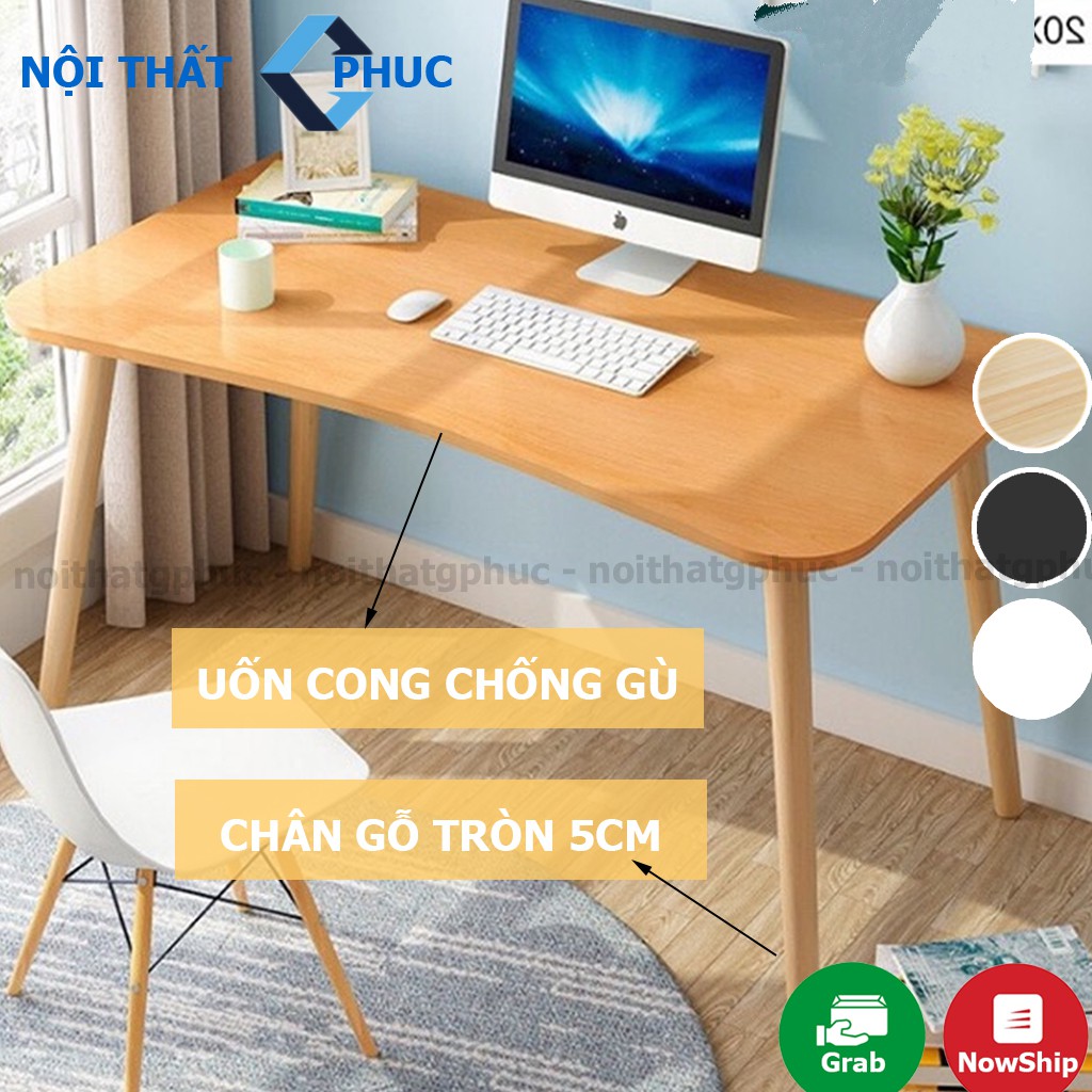 Bàn làm việc học tập chân gỗ tiện cao cấp, chống gù lưng mỏi vay gáy, kiểu dáng hiện đại dùng trong văn phòng, tại nhà | BigBuy360 - bigbuy360.vn