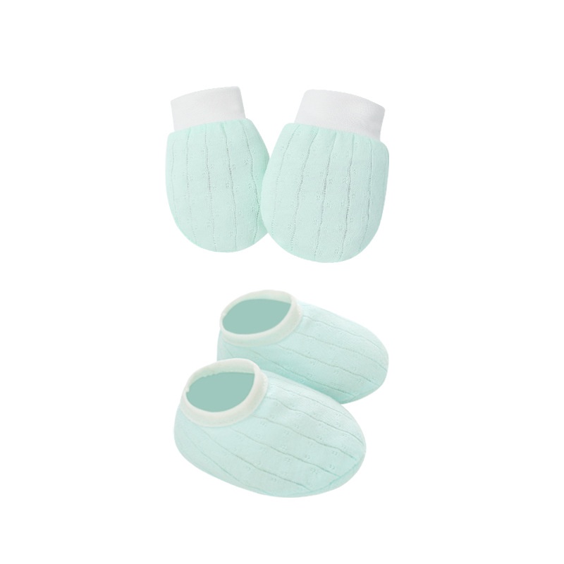 Nón + đôi vớ + đôi găng tay cotton dễ thương cho bé 0-6 tháng