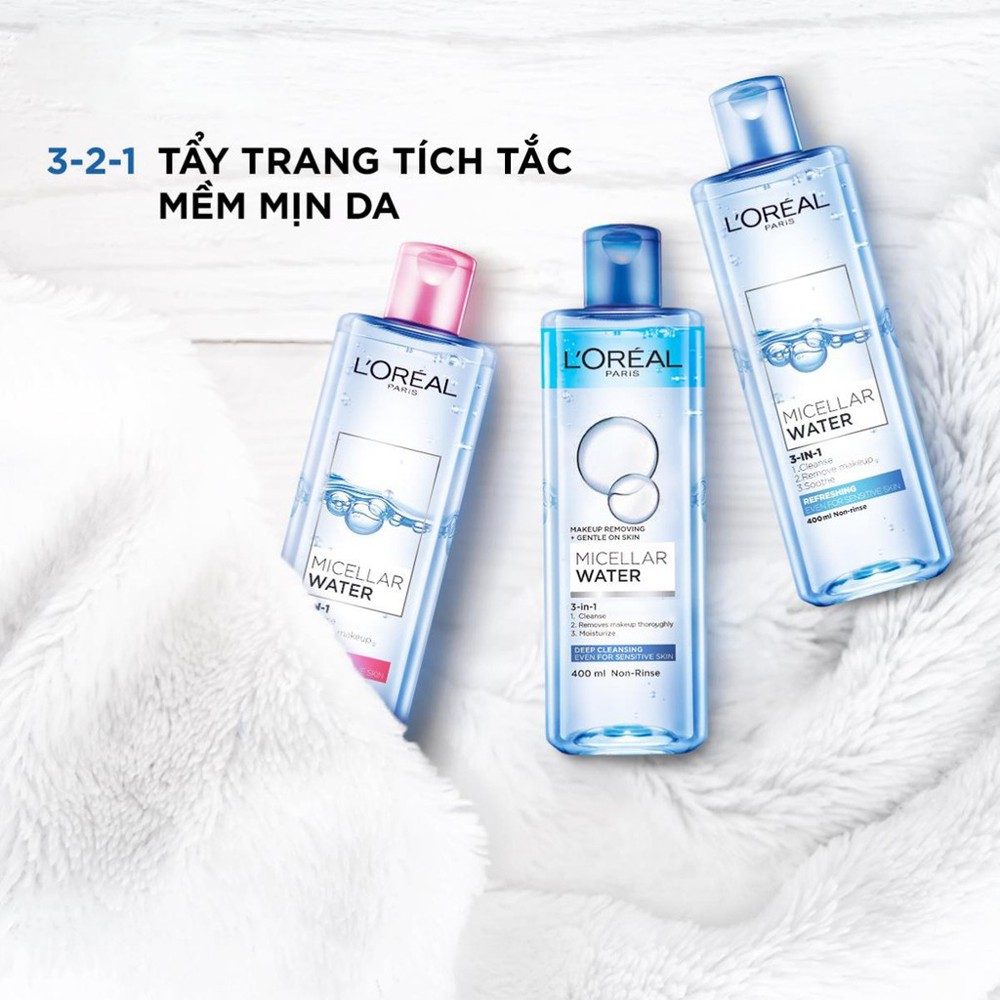 Nước Tẩy Trang Sạch Sâu L'Oreal Micellar Water Deep Cleansing 400Ml