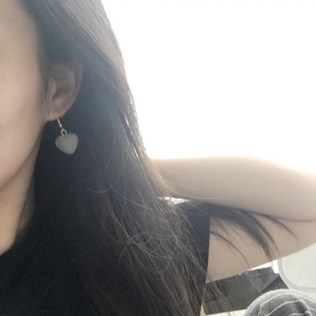 Bông tai trái tim vải nhung A2167