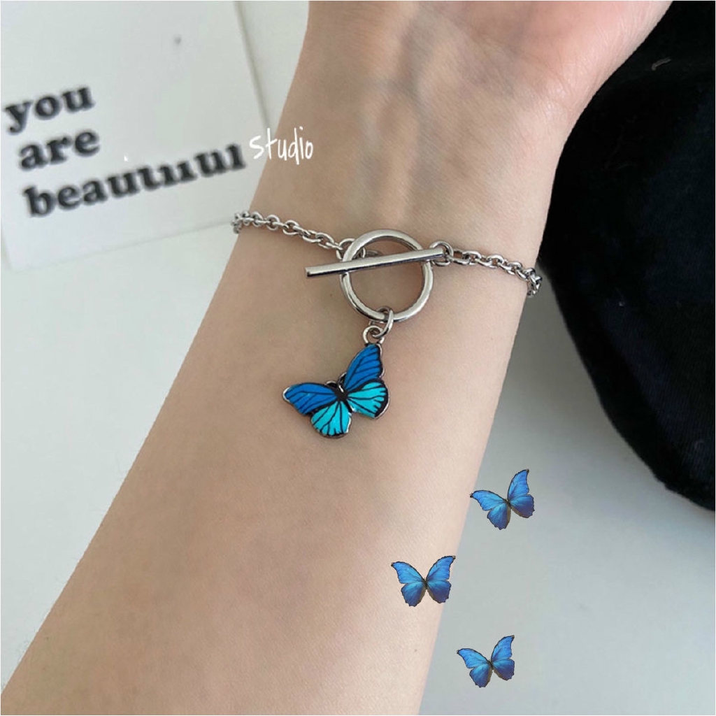 Vòng Tay Đính Hình Bướm Phong Cách Đơn Giản Dễ Phối Đồ Cho Nữ 22341