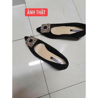 Giầy da lộn đính đá