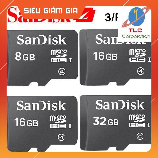 Thẻ nhớ MicroSDHC Sandisk 8GB Class 4 + Tặng 01 adapter microSD
