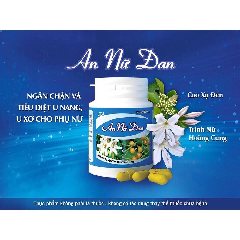 AN NỮ ĐAN - Hỗ Trợ U Nang Buồng Trứng, U Xơ Tử Cung Hộp 60 Viên