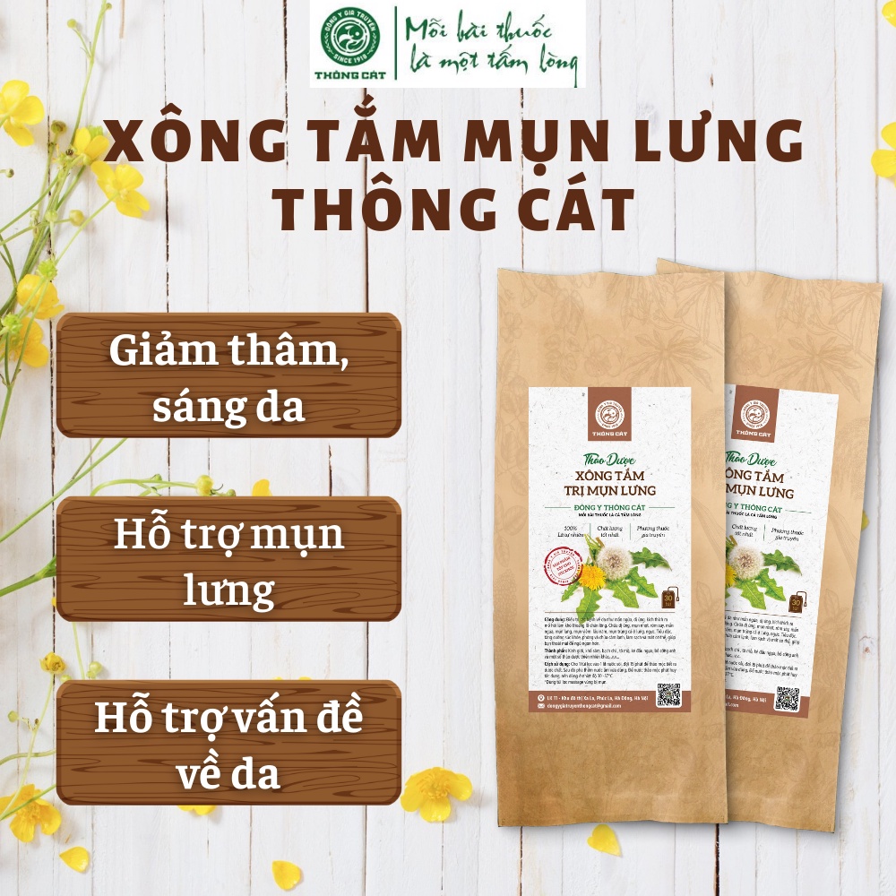 Hết mụn lưng ngực với 20 gói Thảo mộc xông tắm Đông y gia truyền Thông Cát (Since 1918)