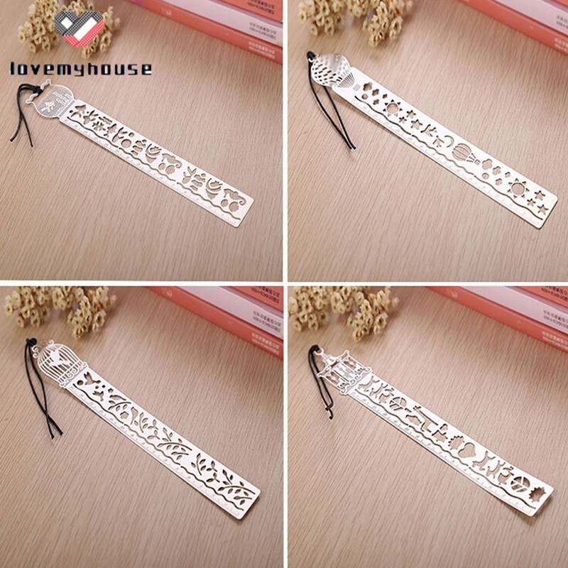 1 cây thước kiêm bookmark siêu mỏng bằng kim loại khoét rỗng tạo hình thế giới cổ tích sáng tạo đẹp mắt Maxell-ly