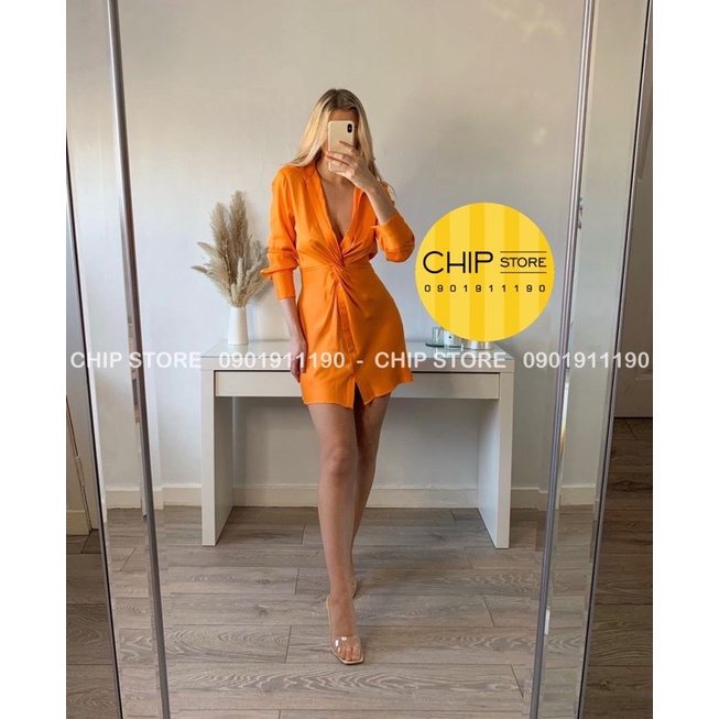 VÁY SƠ MI XOẮN EO ZARA XUẤT DƯ XỊN INS MÀU SIÊU ĐẸP