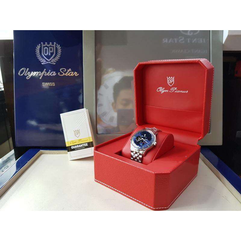 Đồng hồ nam dây kim loại Automatic Olym Pianus OP99141-77 OP99141-77AGS xanh lam