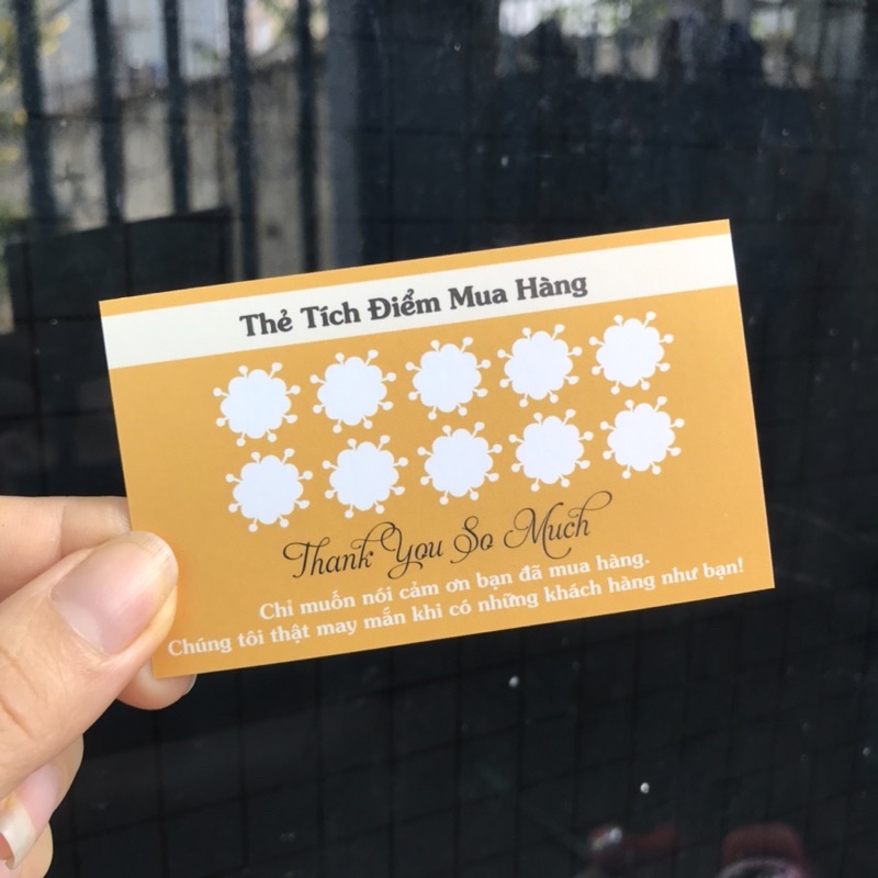 Thẻ tích điểm, Phiếu tích điểm size 9x5.4cm 100 cái