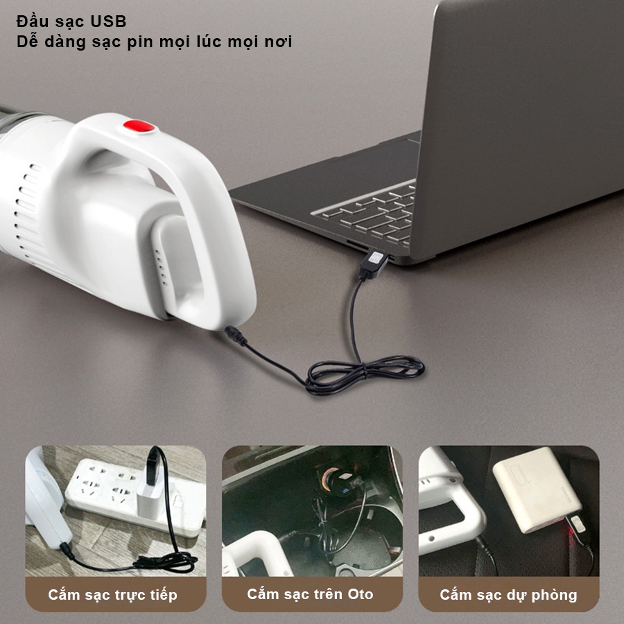 Máy hút bụi cầm tay Rowanto đa năng thông minh không dây sử dụng cho nhà cửa và xe ô tô