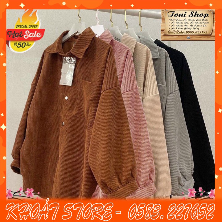 ÁO KHOÁC KAKI Nhung Gân (M1240 - Sơmi Nhung) (KHOÁT STORE) | BigBuy360 - bigbuy360.vn