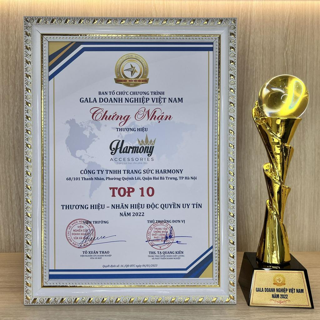 Bộ trang sức bạc mạ vàng cao cấp, khuyên tai và dây chuyền nữ trái tim xinh xắn Little Heart | HARMONY ACCESSORIES S32
